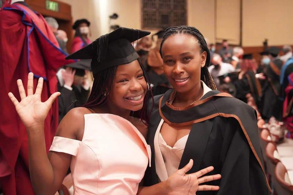 Berbie Kyagulanyi and daughter at her graduation in London